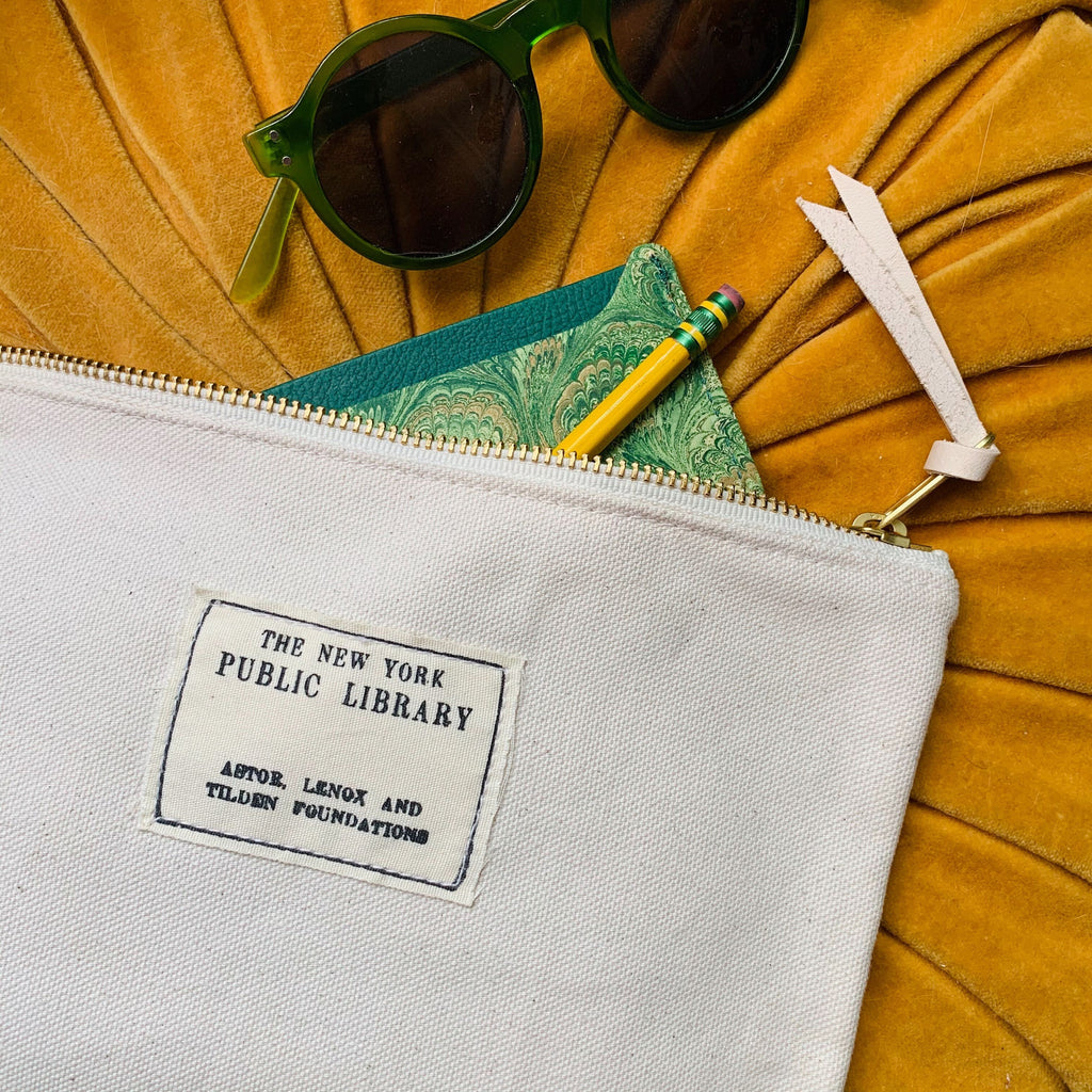 Natural Vintage NYPL Stamp Pouch