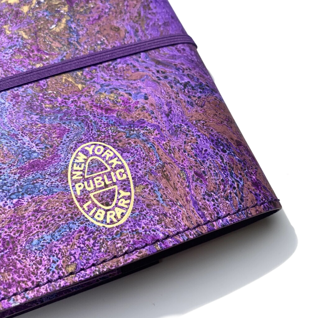 Purple NYPL Marbleized Leather Journal
