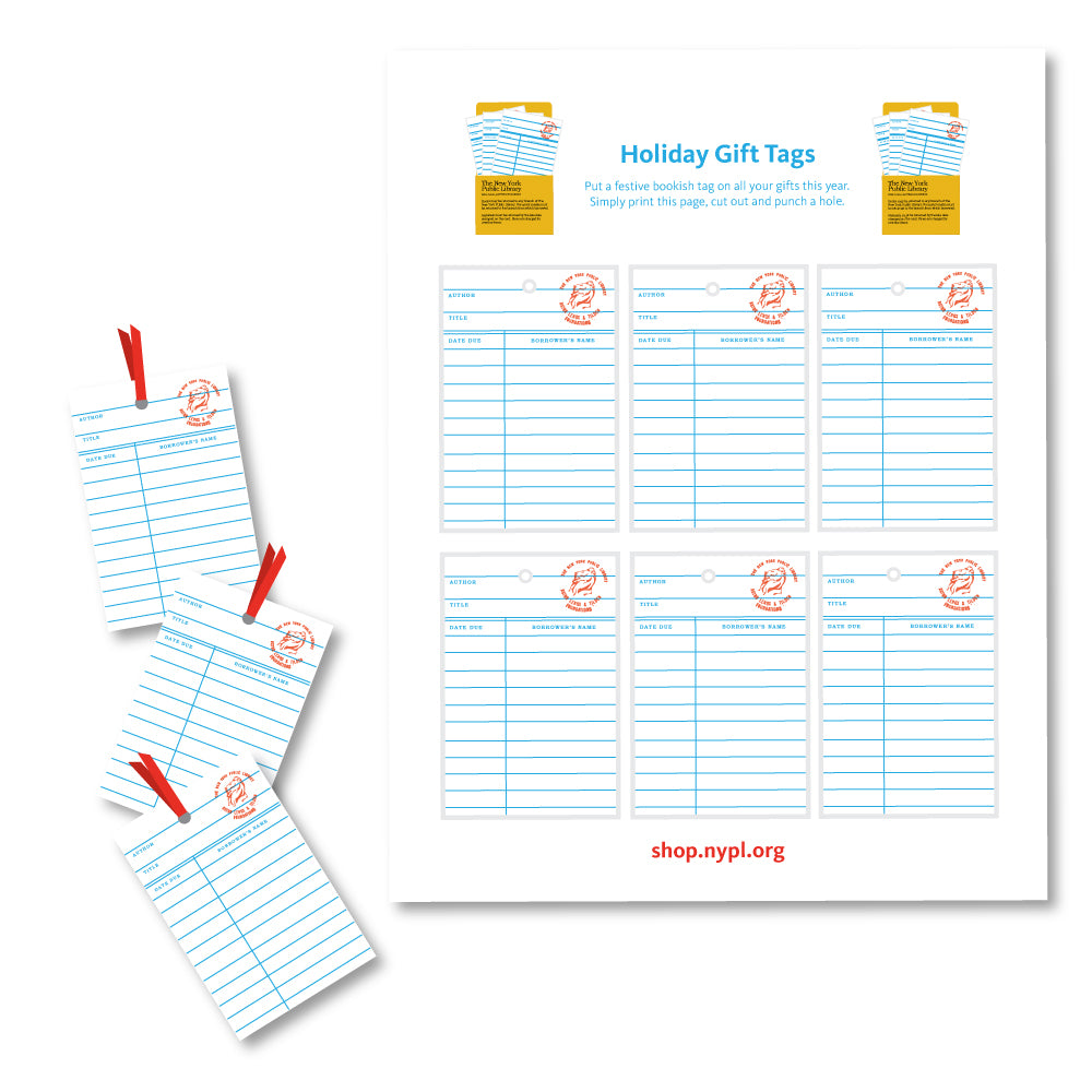 Library Card Printable Gift Tags | The New York Public Library Shop