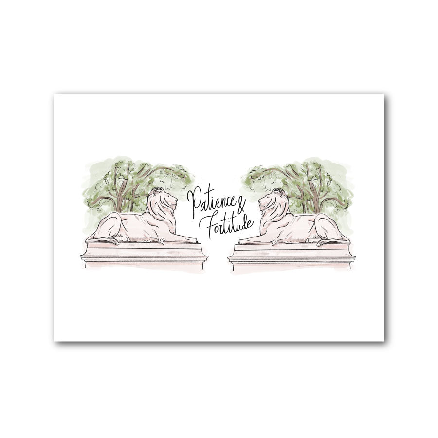 Patience and Fortitude: Printable Greeting Card - The New York Public Library Shop