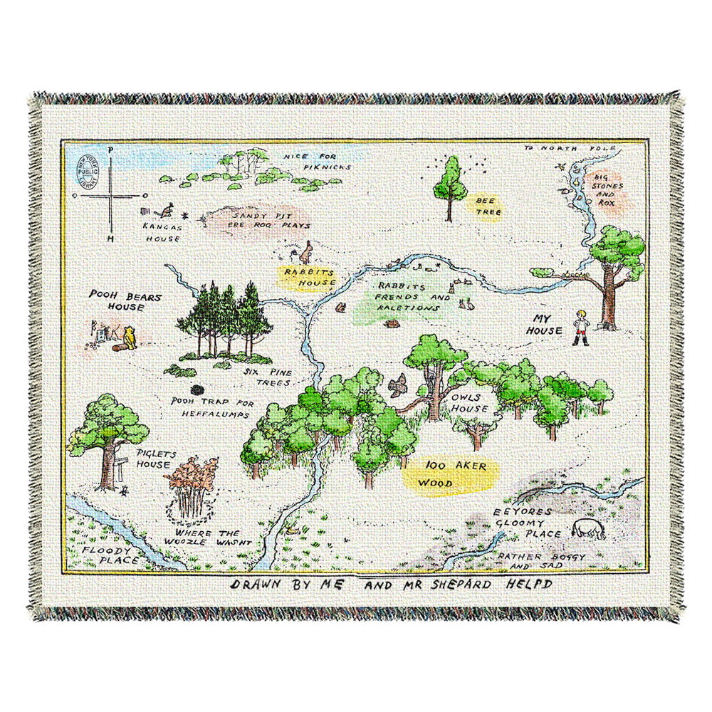 NYPL Hundred Acre Wood Map Blanket