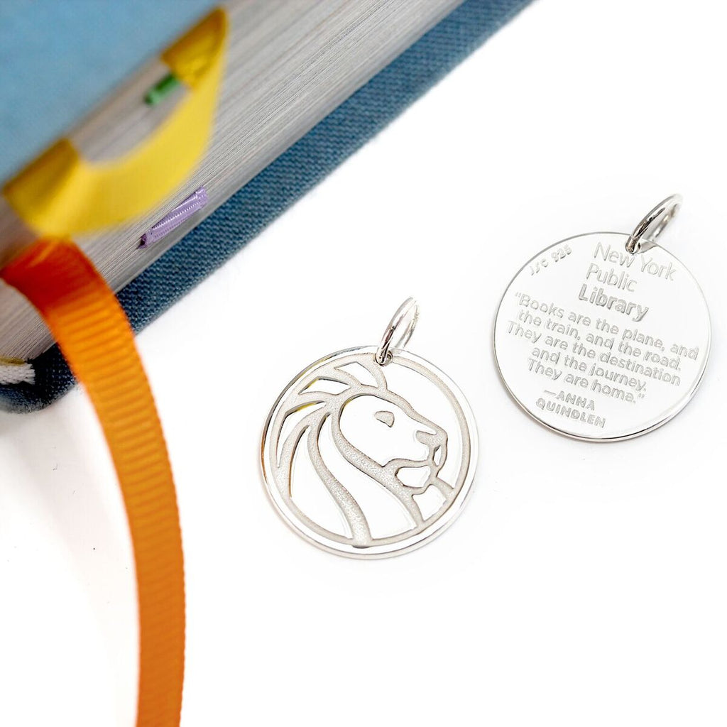 Silver NYPL Lion Charm Necklace - The New York Public Library Shop