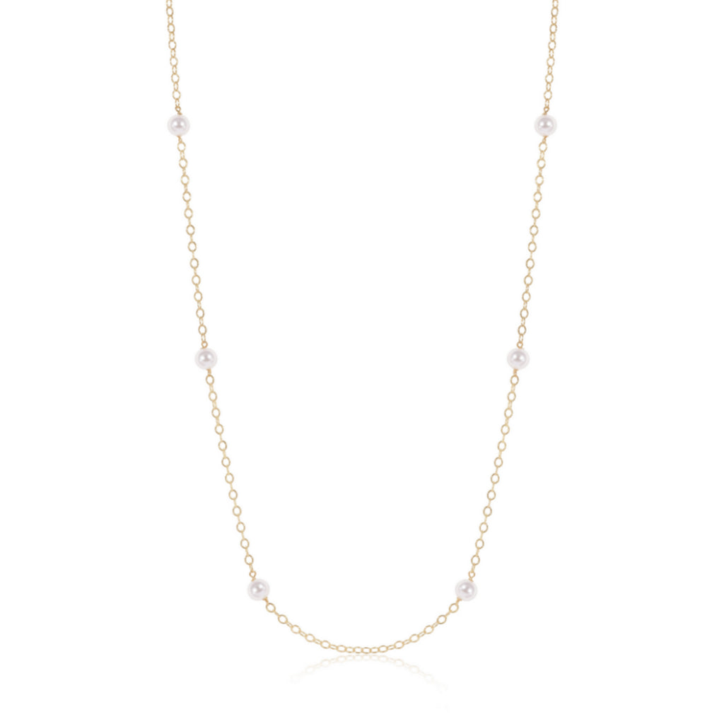 Simplicity Gold Pearl Chain Necklace