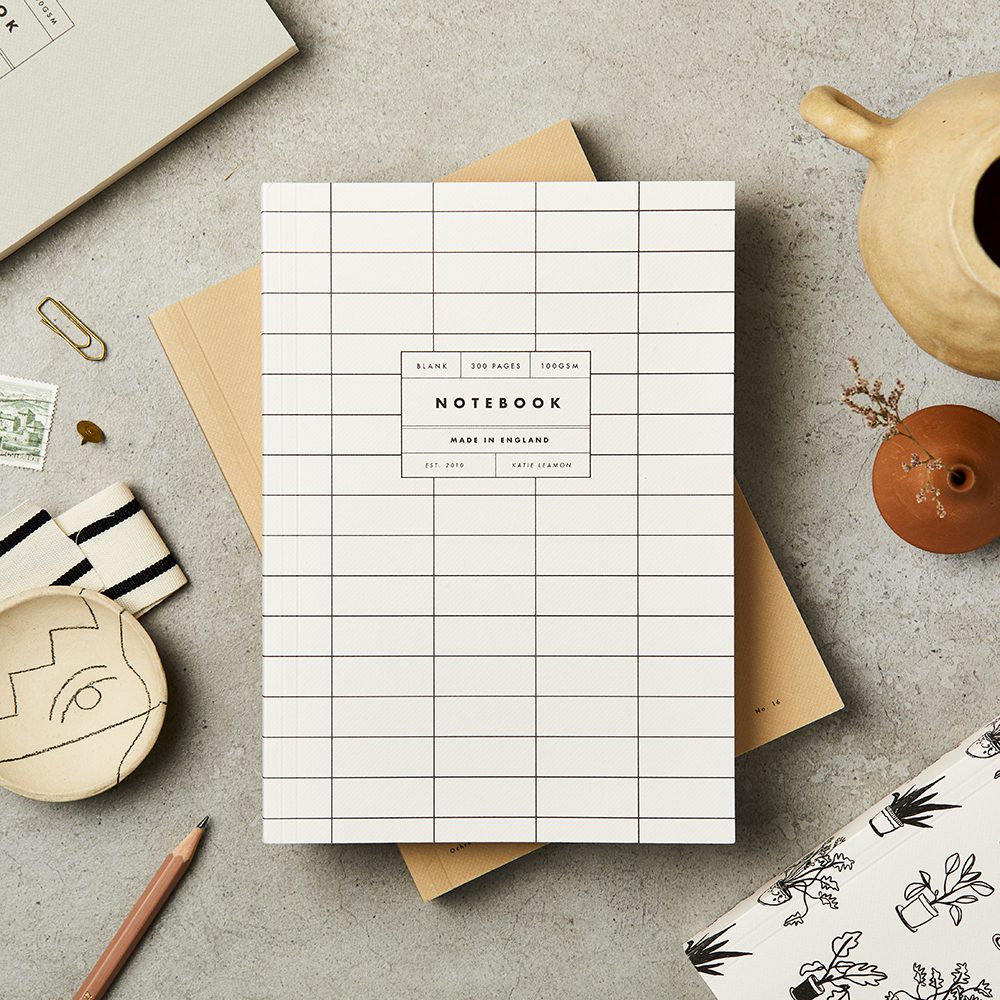 Ivory Grid Notebook