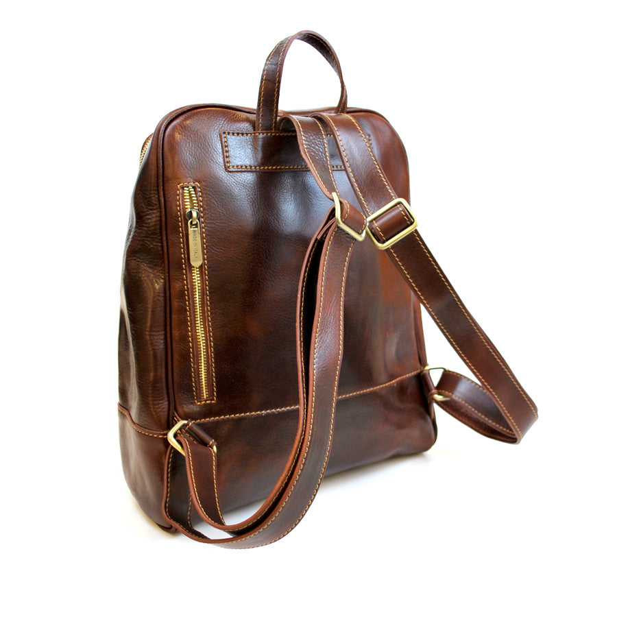artisan ny leather backpack Leather NYPL Bookbinding Stamp Backpack