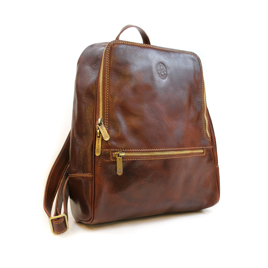 Leather NYPL Bookbinding Stamp Backpack