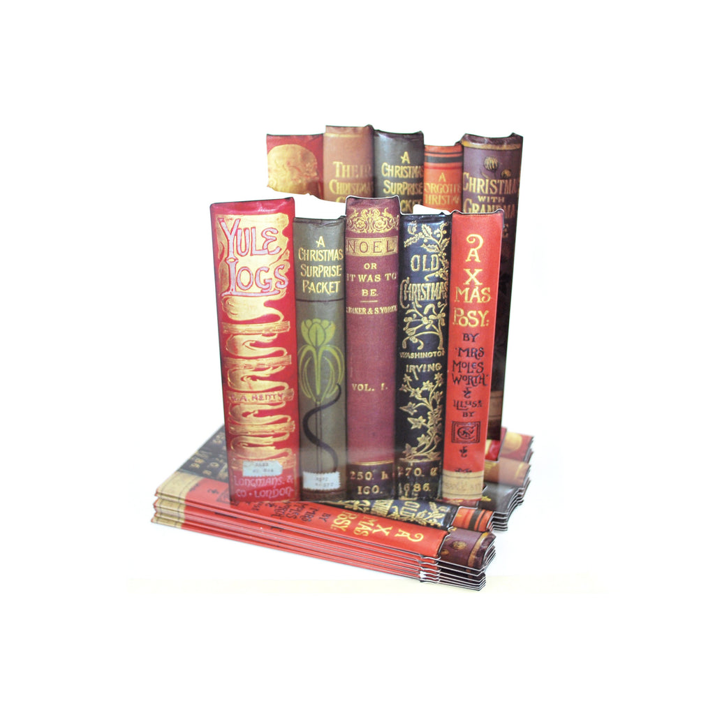 Festive Mantelpiece Bookspines Holiday Card Set - The New York Public Library Shop