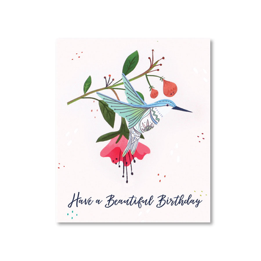 Hummingbird Birthday Pop-Up Notecard