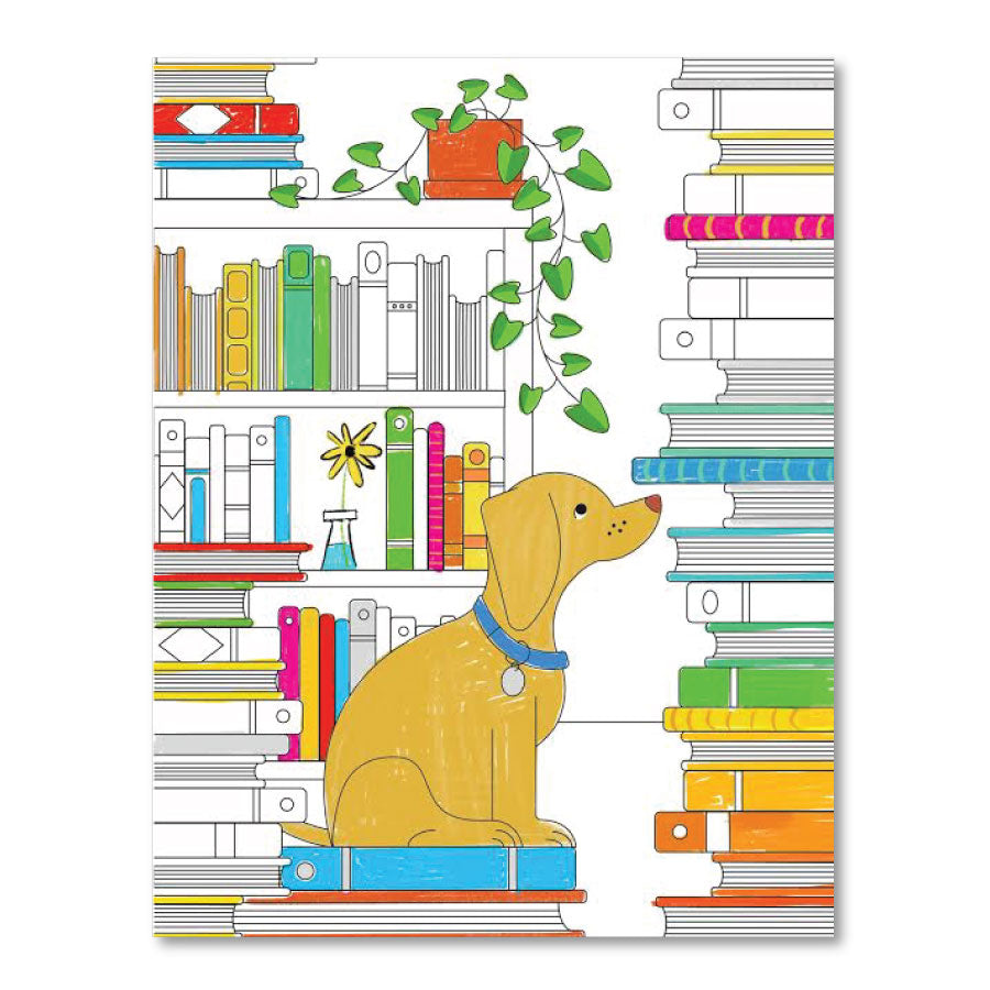 Printable Coloring Page : Dogs and Books - The New York Public Library Shop