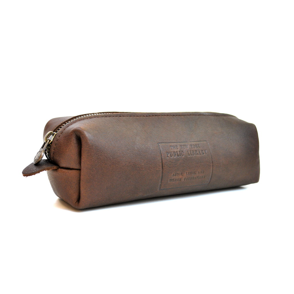Leather NYPL Stamp Zip Case - The New York Public Library Shop