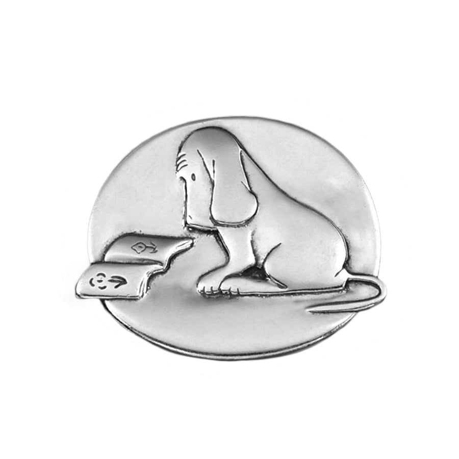 Reading Dog Brooch