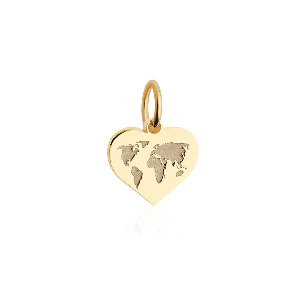 Gold Vermeil Mini World Heart Charm