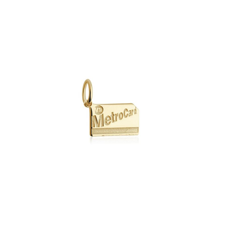 14k Gold Metro Card Charm - The New York Public Library Shop
