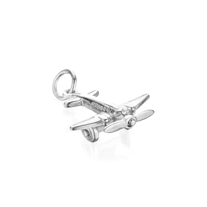 Silver Propeller Airplane Charm