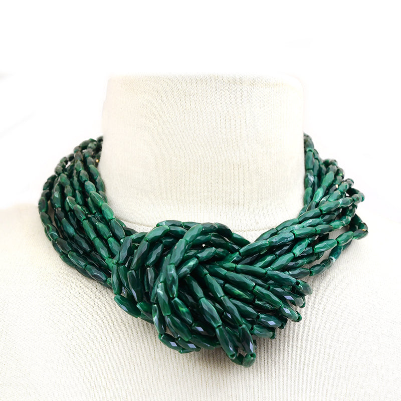 Green Knot Rope Necklace