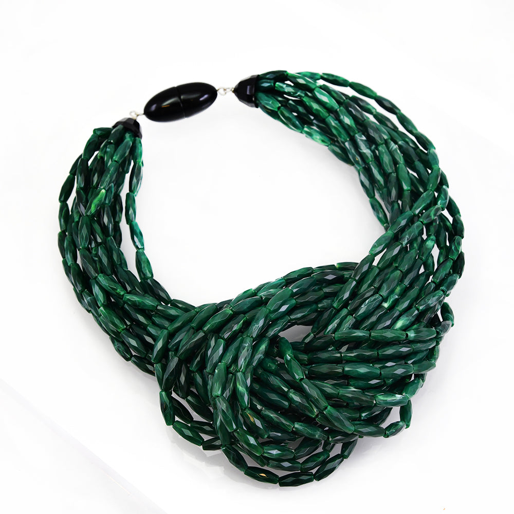 Green Knot Rope Necklace