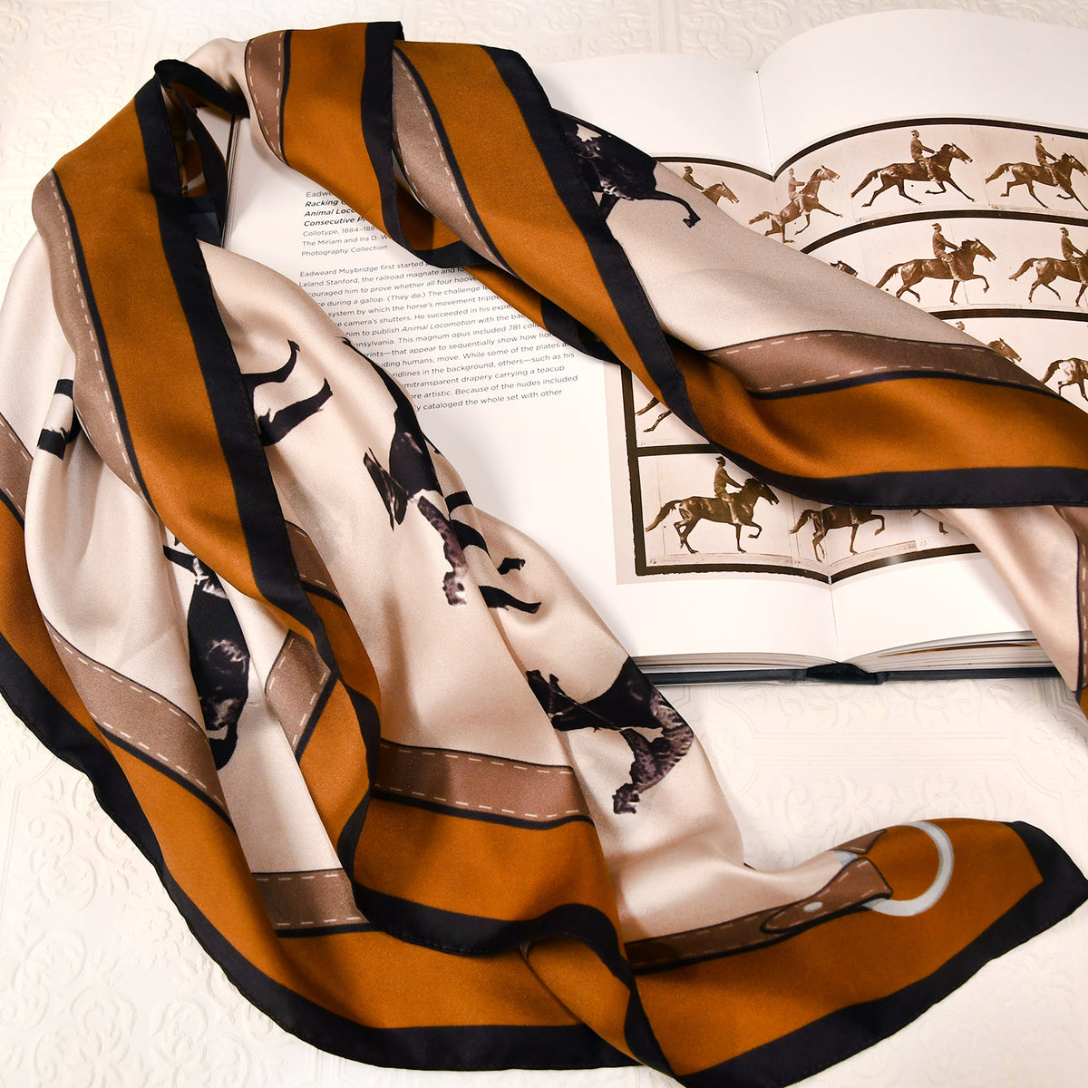 Large Horse Print Silk Scarf