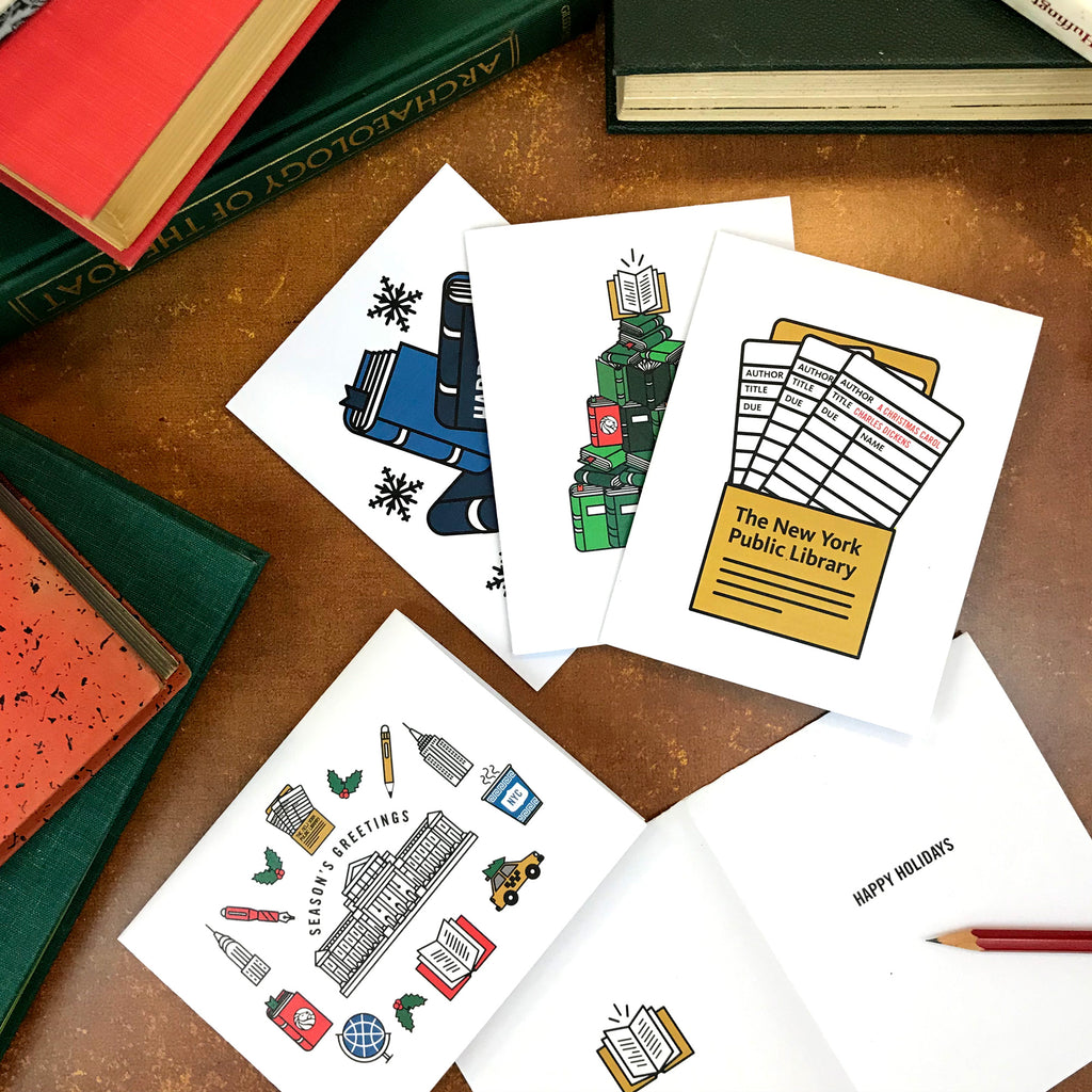 Books and Snow: Printable Greeting Card - The New York Public Library Shop