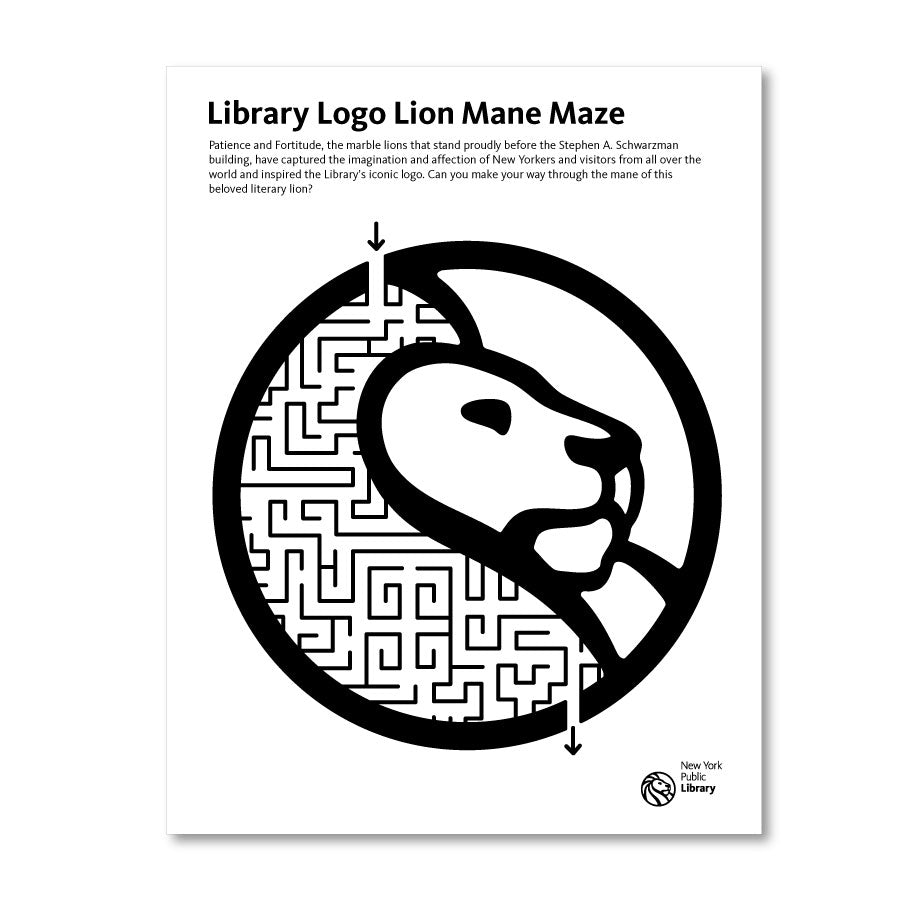 Printable Maze: Lion Logo - The New York Public Library Shop