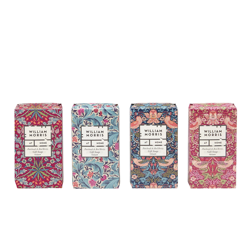 William Morris Strawberry Thief Patchouli & Red Berry Guest Soap Set