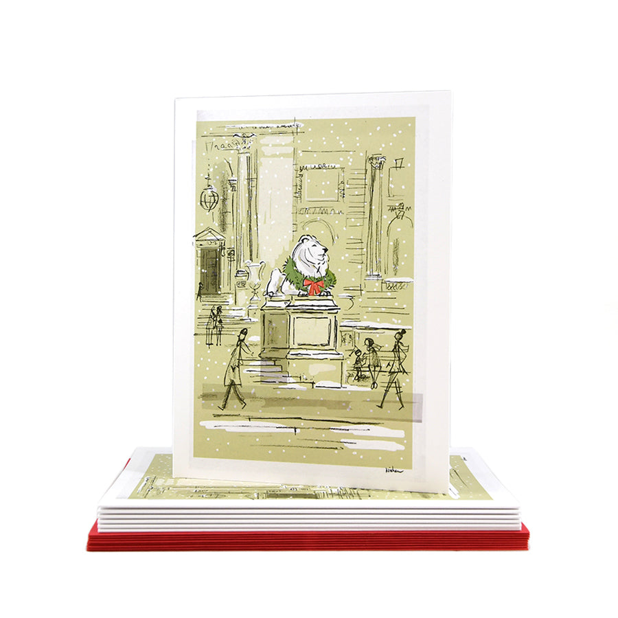 New York Public Library Lion in Snow Card Set - The New York Public Library Shop