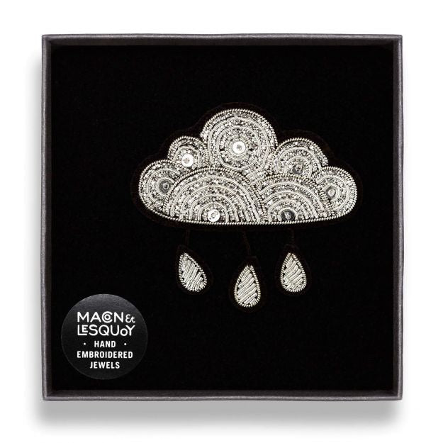 Cloud and Rain Embroidered Brooch