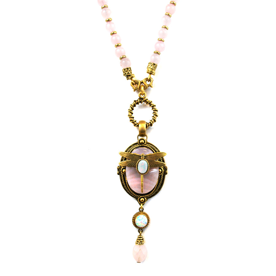 Pink Dragonfly Necklace - The New York Public Library Shop