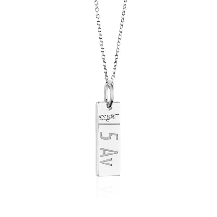 Silver Fifth Avenue Sign Charm