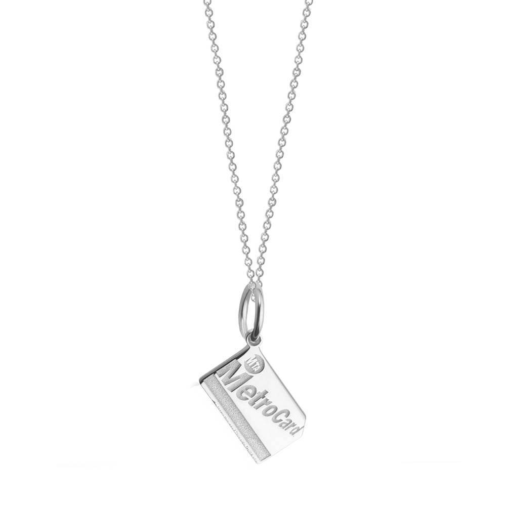 Silver Mini MetroCard Charm Necklace