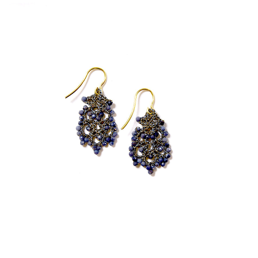 Lace Earrings: Donna in Sapphire