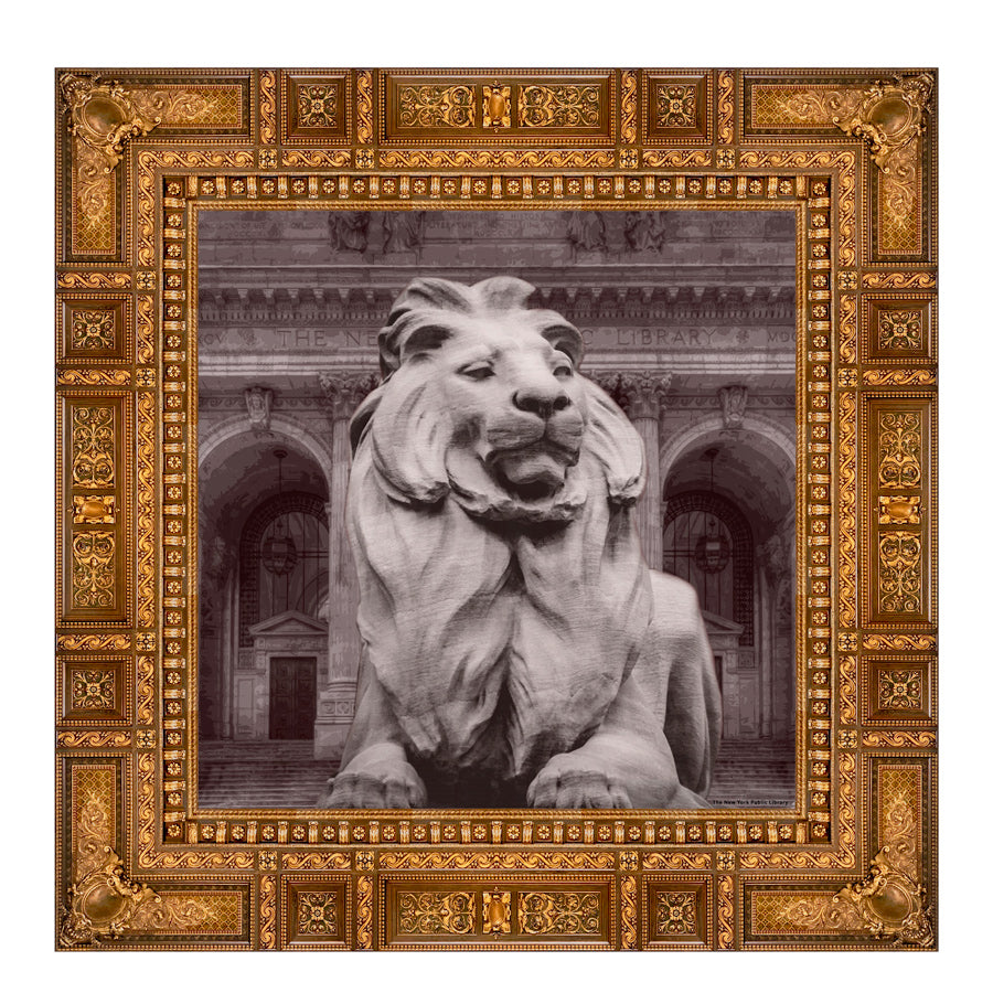 NYPL Lion Silk Scarf - The New York Public Library Shop