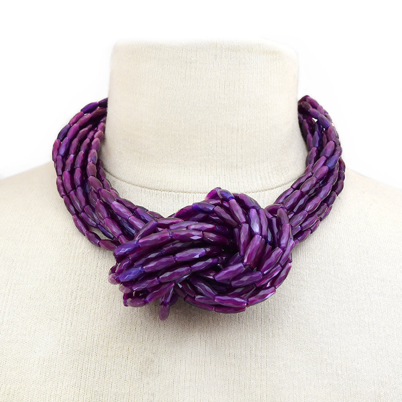 Violet Knot Rope Necklace